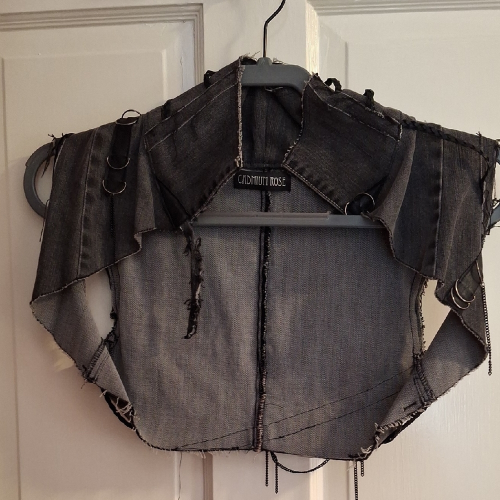 Distressed Gray Jean Jacket - image 1